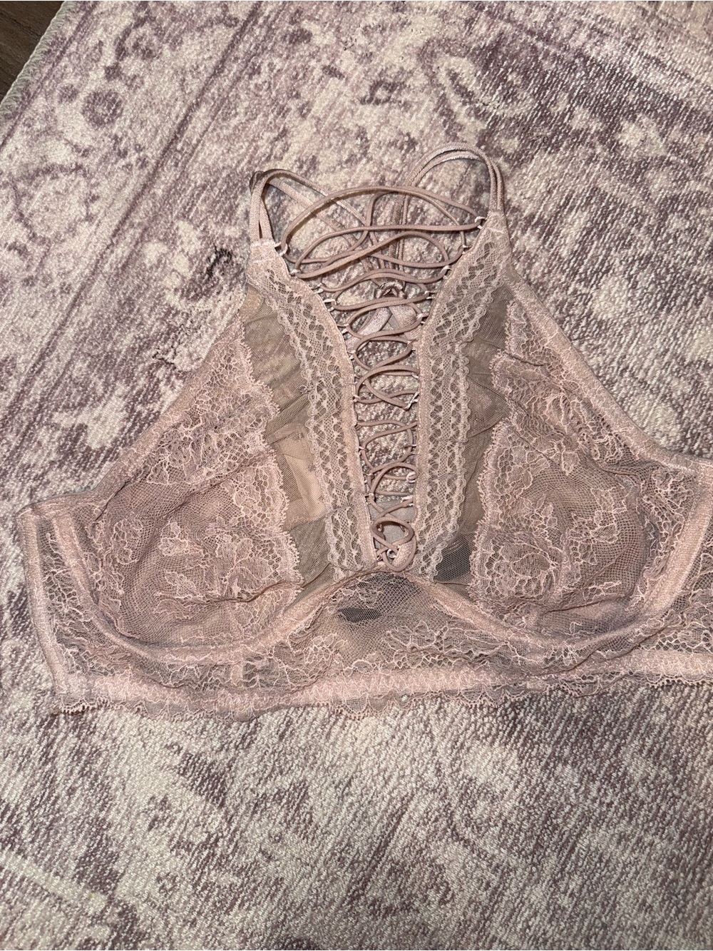 Victoria's Secret Lace Halter Bralette - Blush